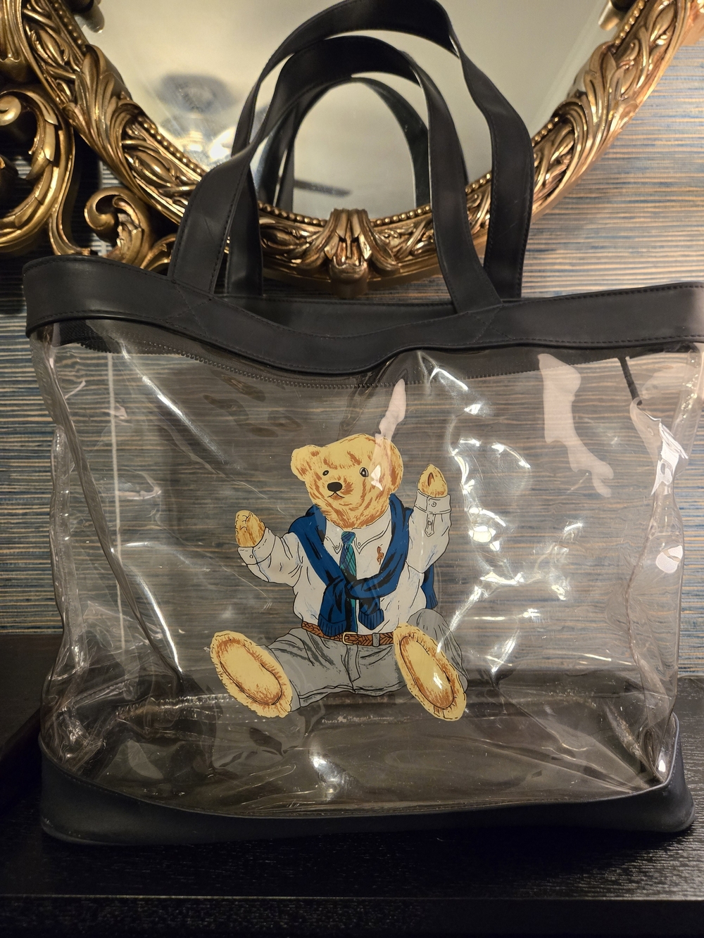 Vintage Polo Ralph Lauren Bear Zippered Tote Bag